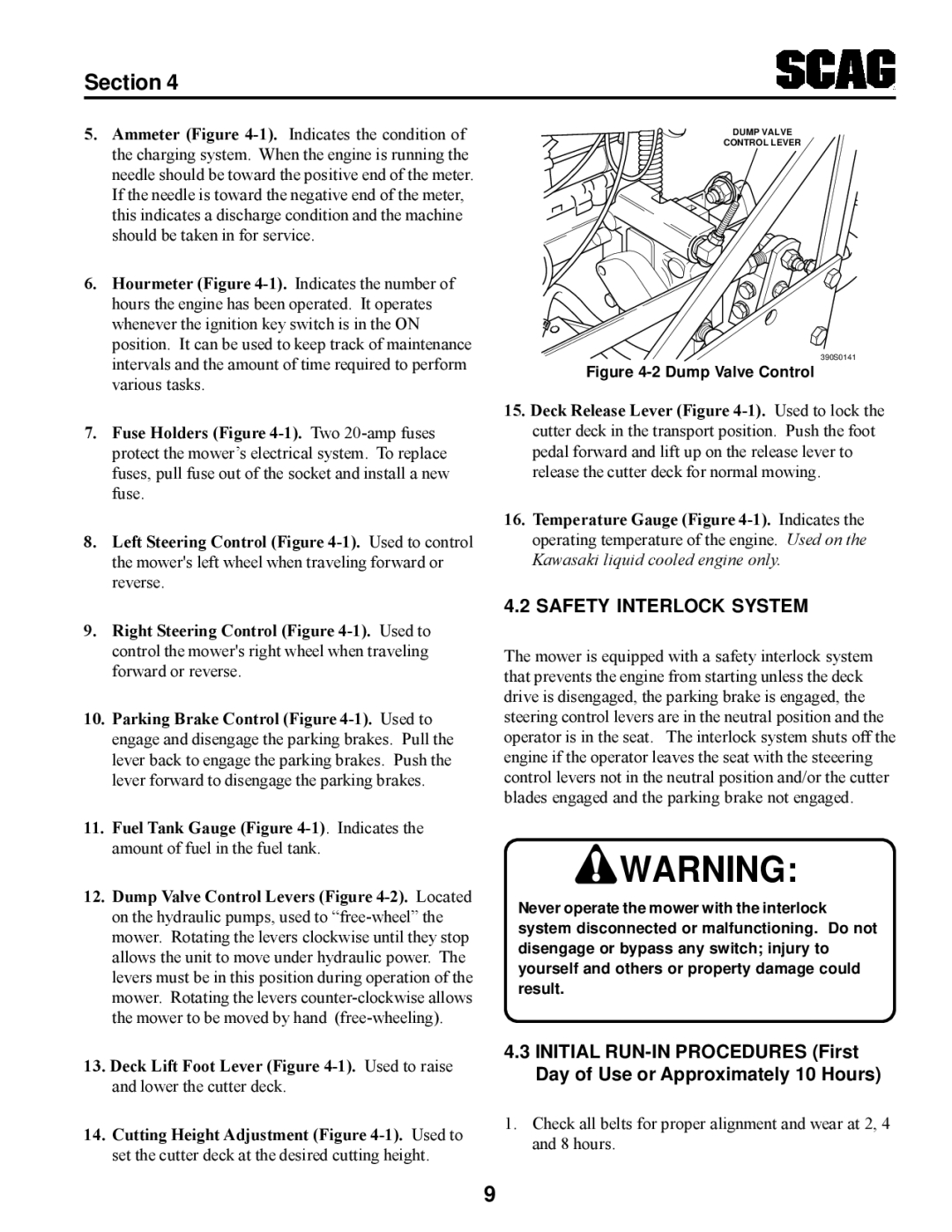 Scag Power Equipment STT manual Safety Interlock System 