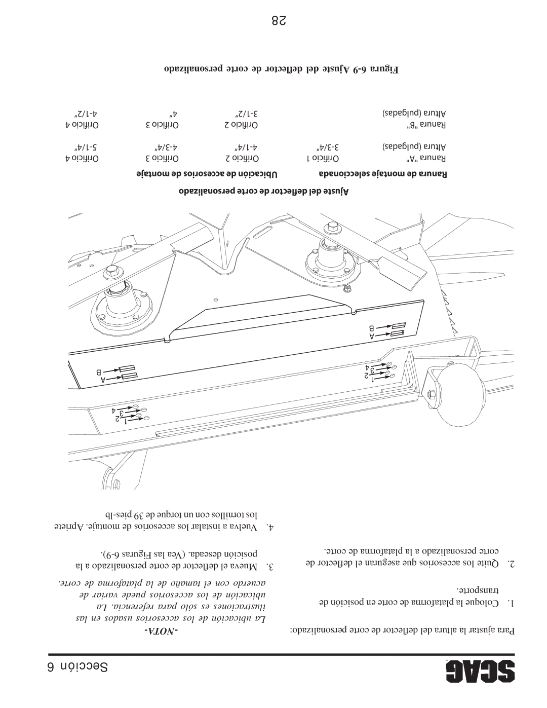 Scag Power Equipment STT61V-31EFI-SS manual Personalizado corte de deflector del Ajuste 9-6 Figura 