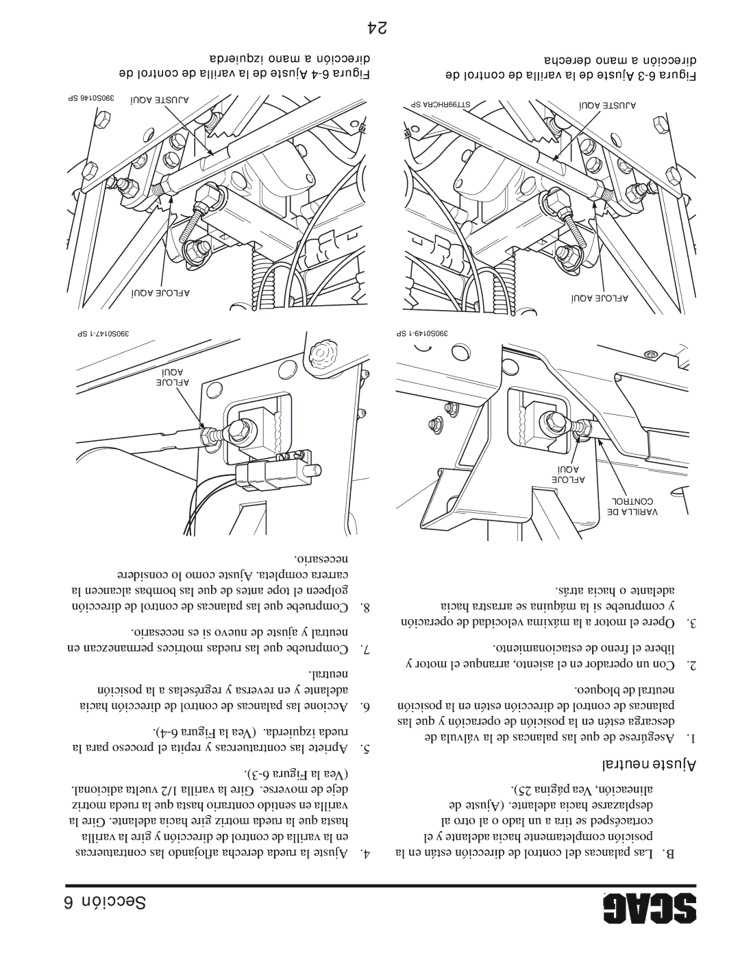 Scag Power Equipment STT61V-31EFI-SS manual Neutral Ajuste 