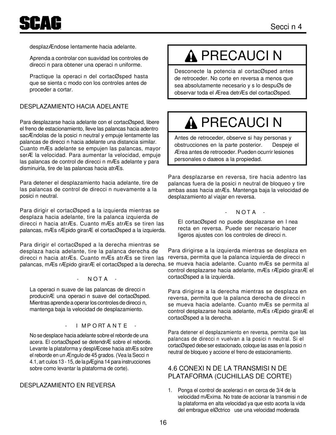 Scag Power Equipment STT61V-27DFI-SS, STT61V-35BVAC-SS, STT-35BVAC-SS Platafo, Llas d Cor te, Elranst Isiónm 