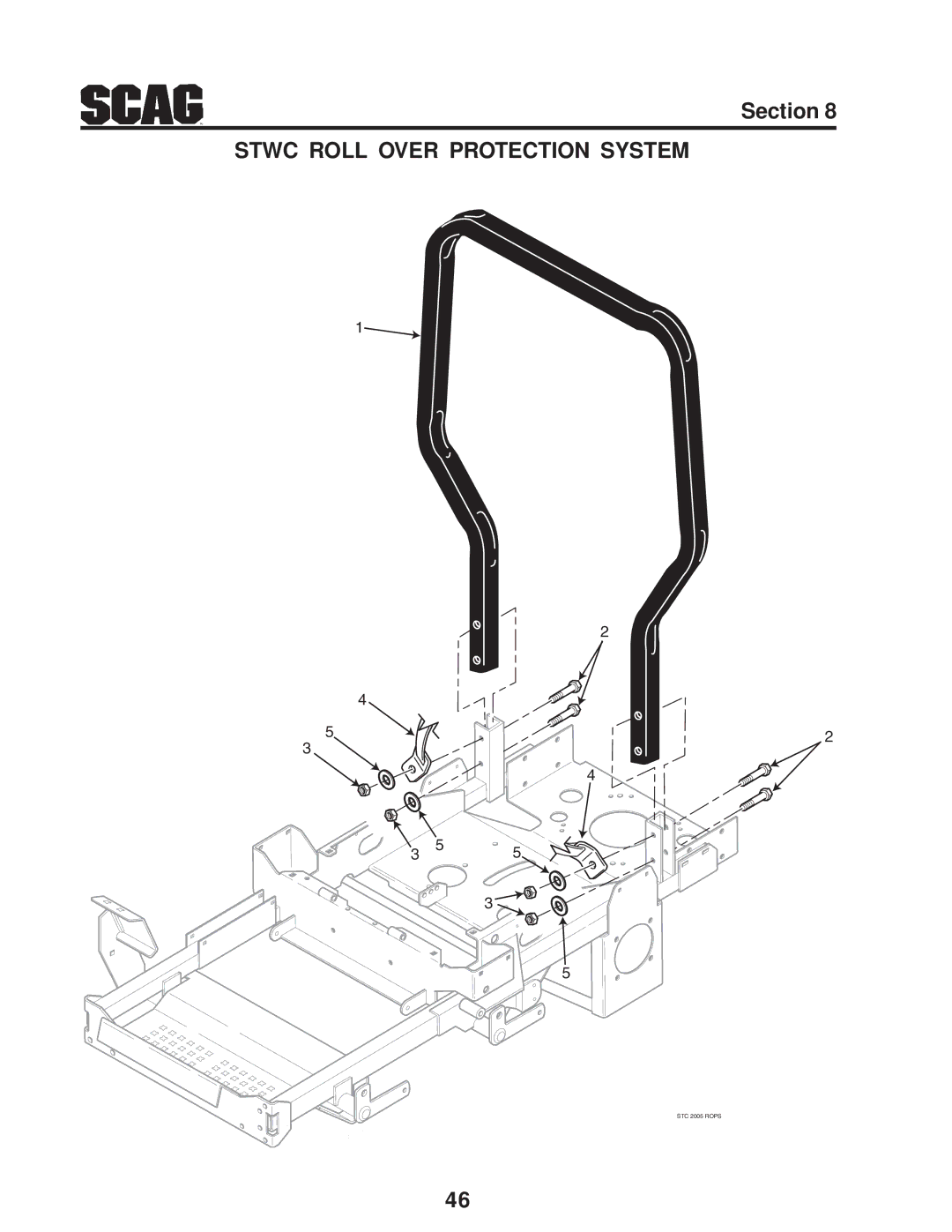 Scag Power Equipment STWC operating instructions Stwc Roll Over Protection System 