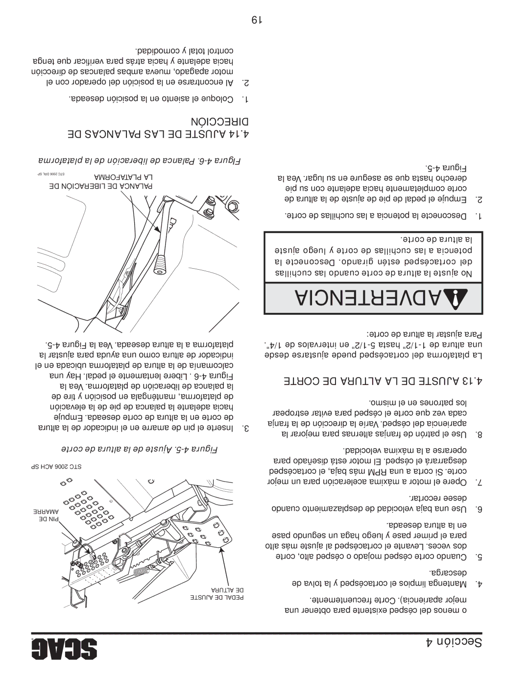 Scag Power Equipment STWC48V-26KA-LC, STWC48V-25CV Irecciónd Aj 14us.4 ted elasancaspal, Aj 13us.4 ted el 