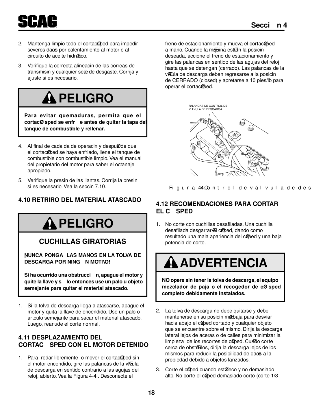 Scag Power Equipment STWC48V-25CV, STWC48V-26KA-LC Torias Cuchi, Desp11.4 laza, Tar, Tasca Do eriat Lda o 