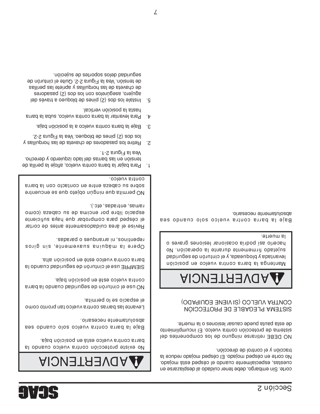 Scag Power Equipment STWC48V-26KA-LC, STWC48V-25CV operating instructions Contr Vua 