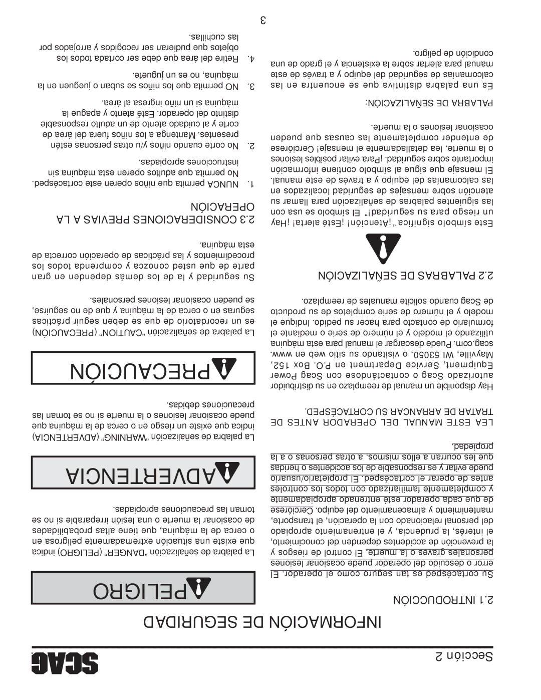 Scag Power Equipment STWC48V-26KA-LC, STWC48V-25CV operating instructions Cóni Sedegurniorfmadi 