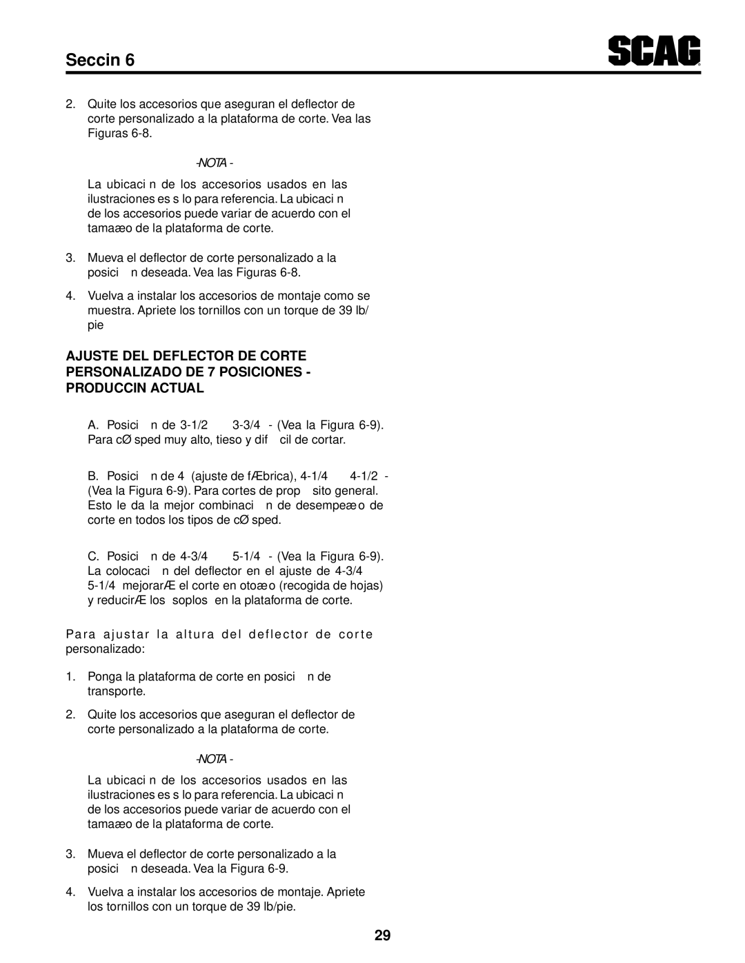 Scag Power Equipment STWC48V-26KA-LC, STWC48V-25CV operating instructions Personali, JusteAflectordel 