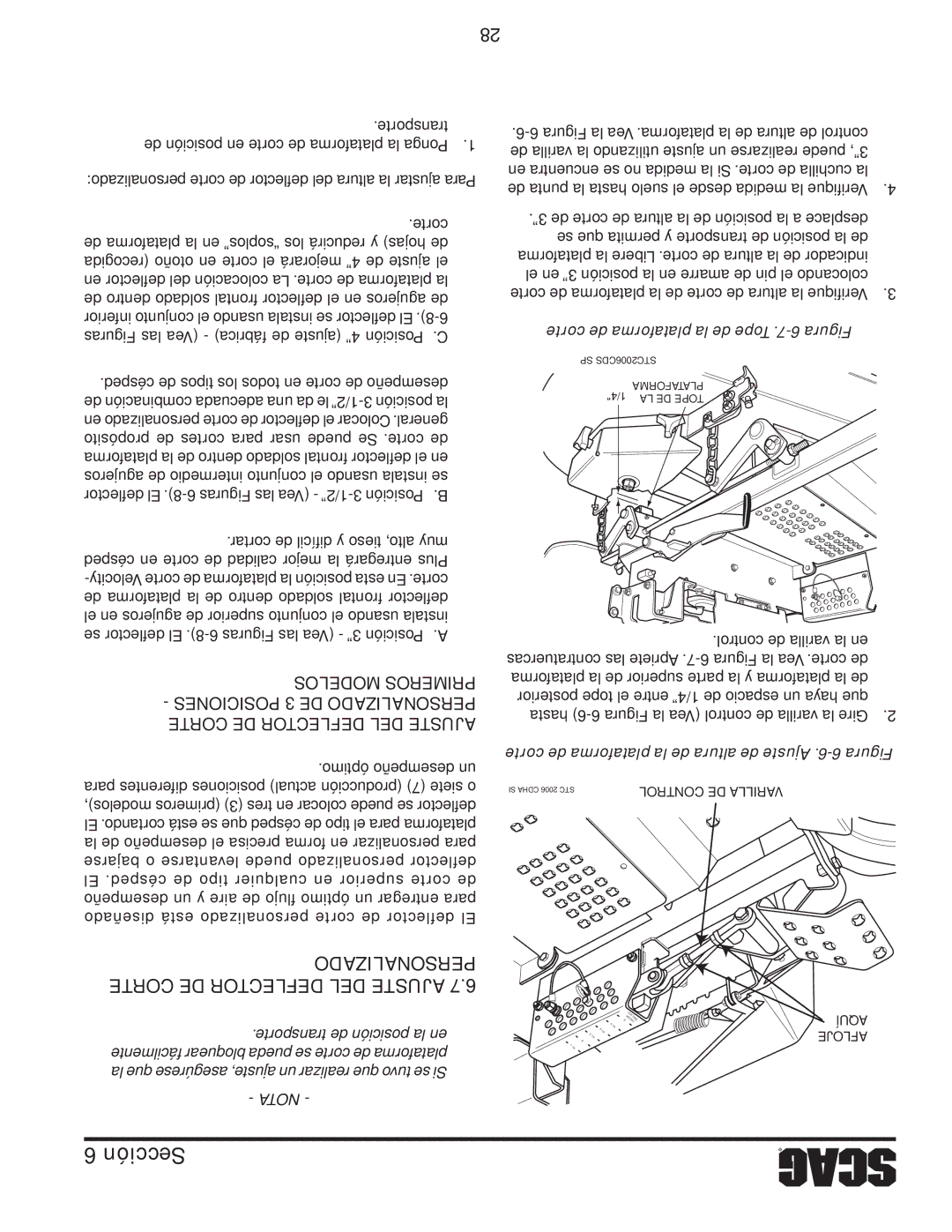 Scag Power Equipment STWC48V-25CV Personali Adoz JusteA7.deflector6del, JusteAdeflectordel Cortede, Adoposicioneszde3 