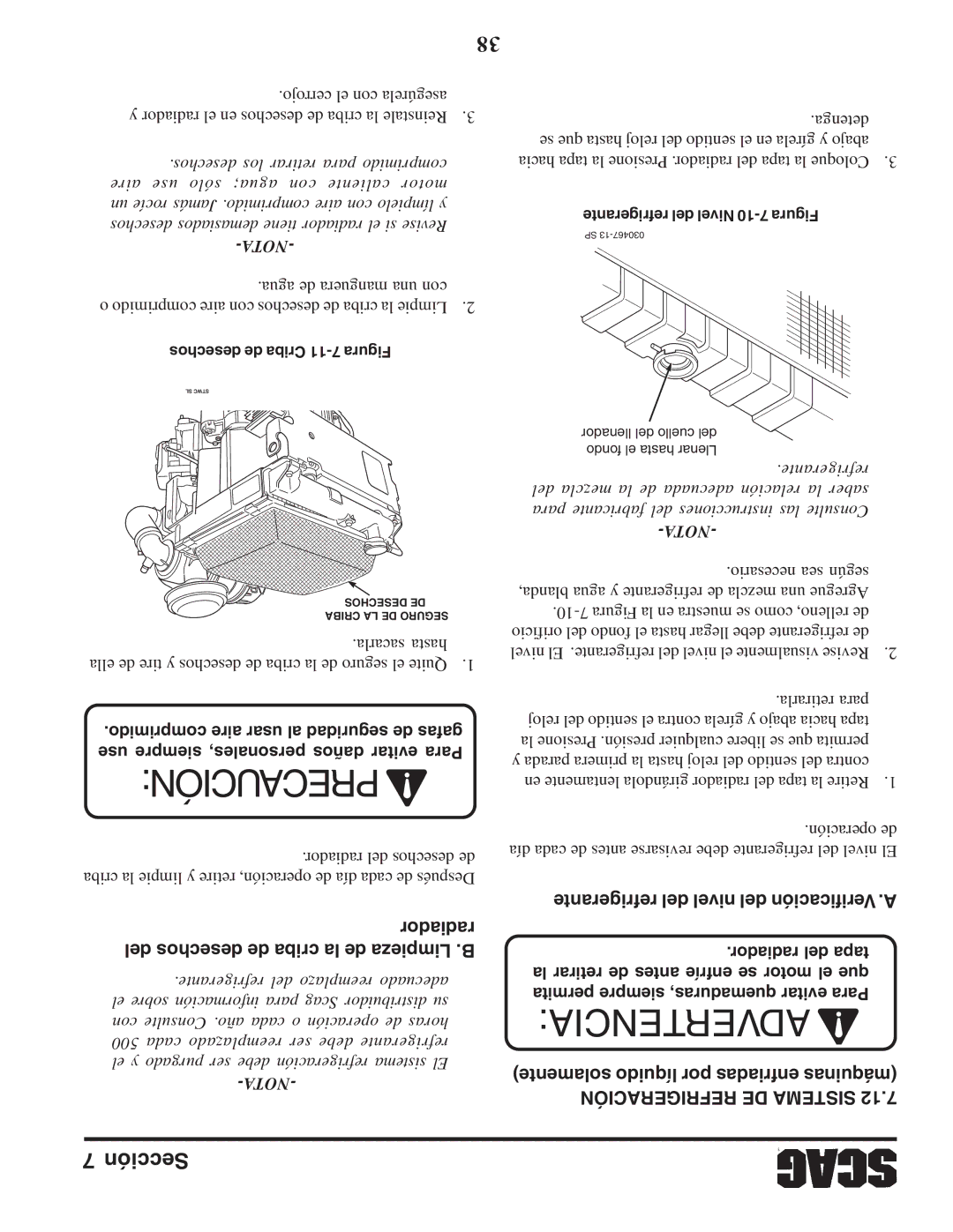 Scag Power Equipment STWC61V-27CV, STWC52V-25KA, STWC61V-26KA-LC manual Radiador, Del desechos de criba la de Limpieza .B 