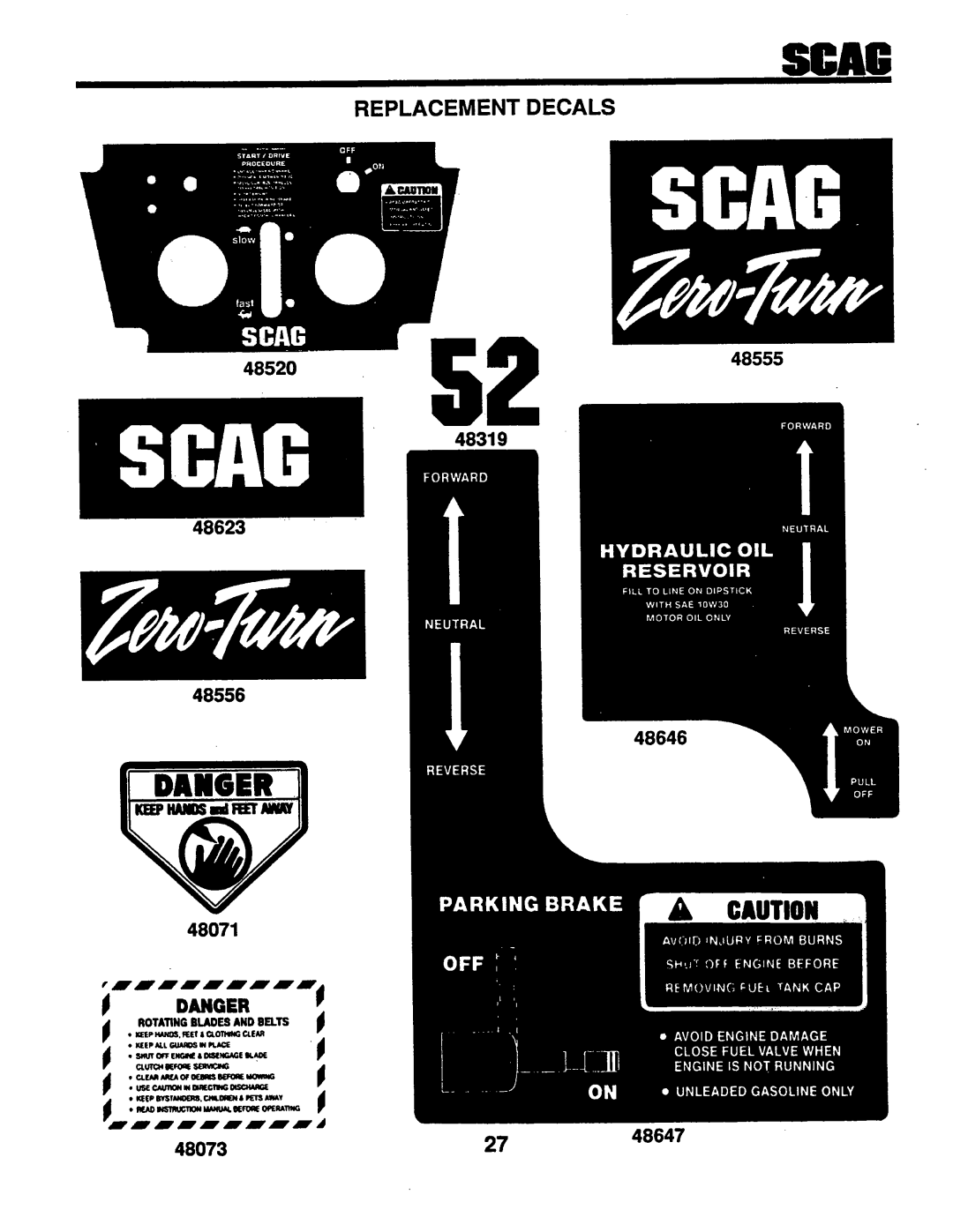 Scag Power Equipment STZ52-20KH manual 