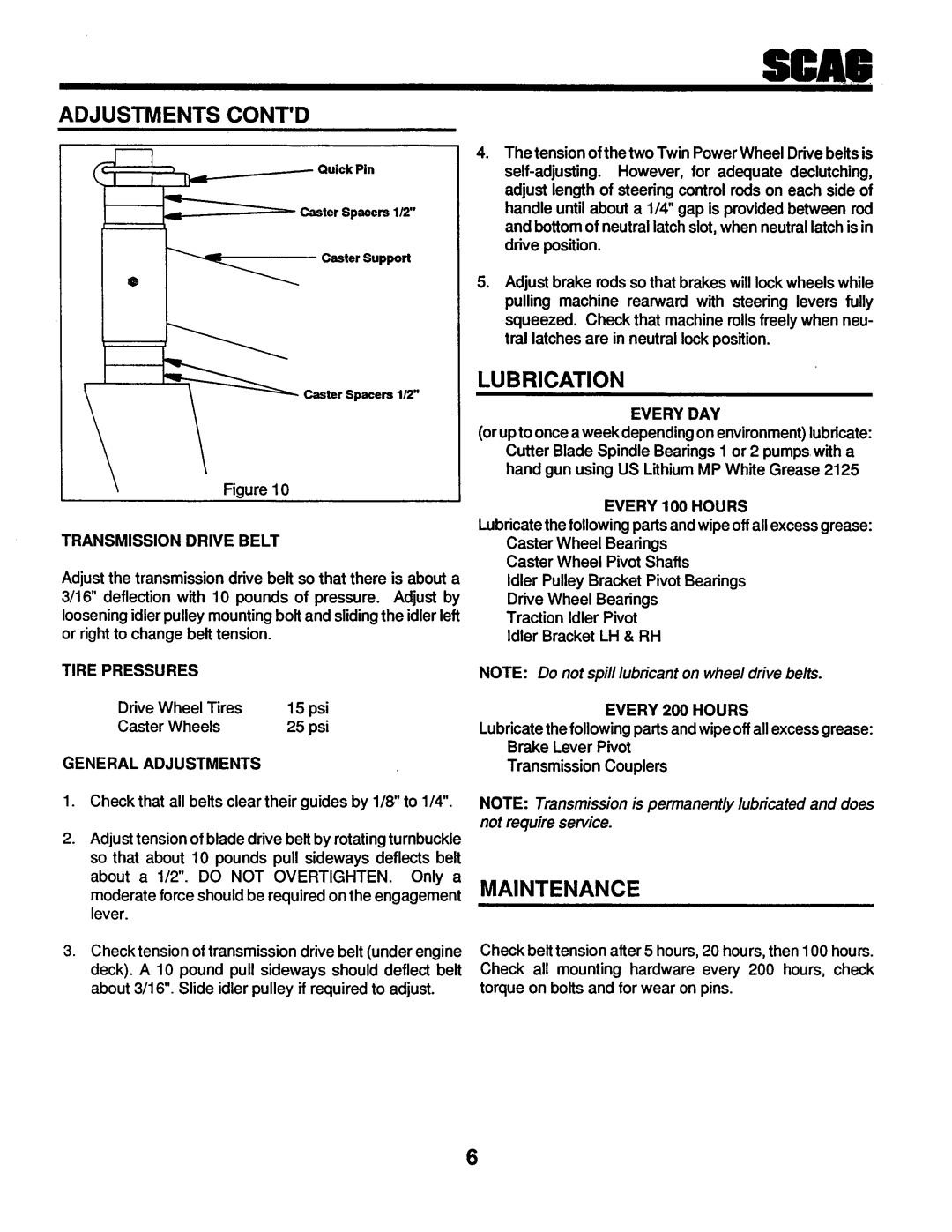 Scag Power Equipment SW-20KHE manual 