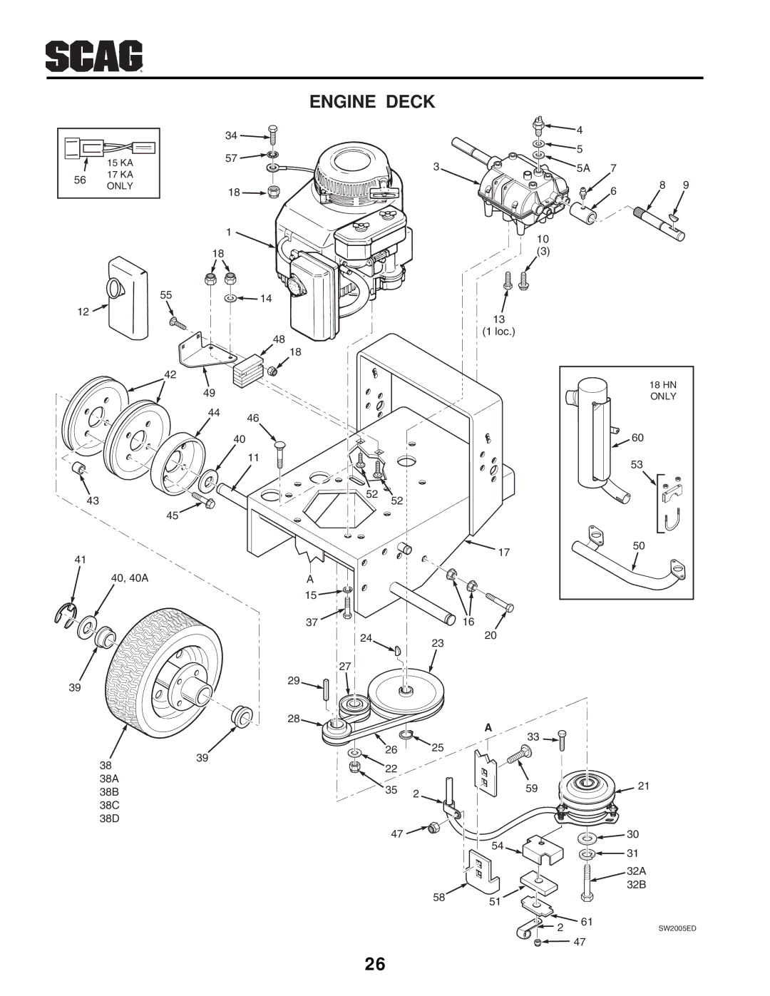 Scag Power Equipment SW manual Engine Deck 