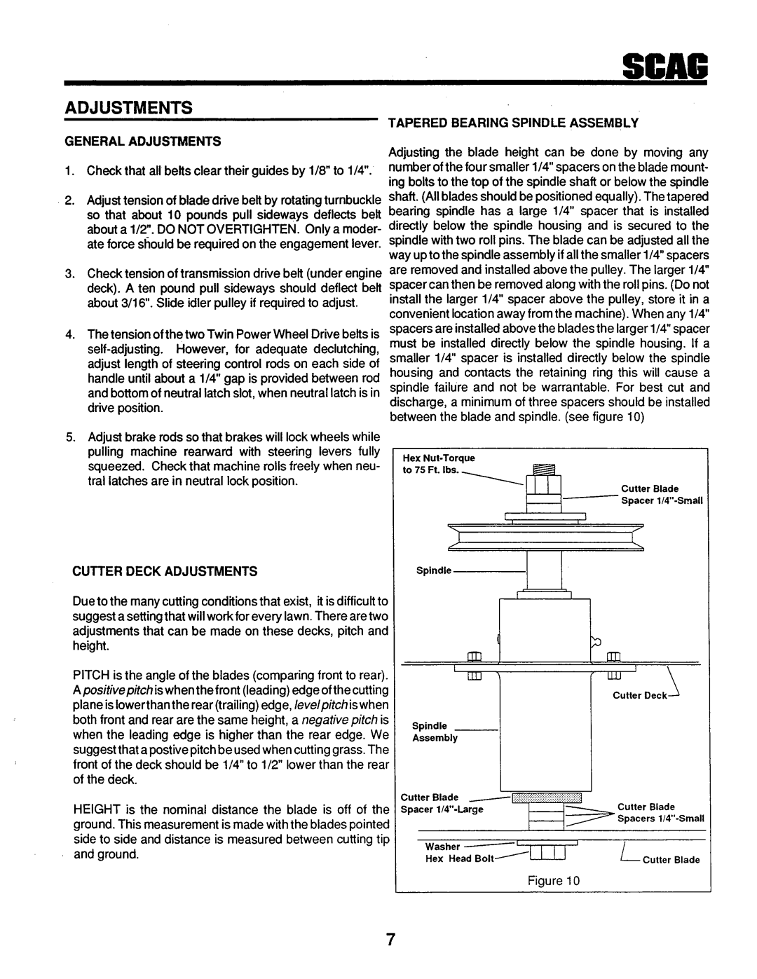 Scag Power Equipment SWM-52, SWM-72, SW48-14KH, SW48-14BV, SW-18KH, SW-18EKH, SW-20EKH, SWM-61, SW32-14BV, SW48-13KA, SW36-13KA manual 