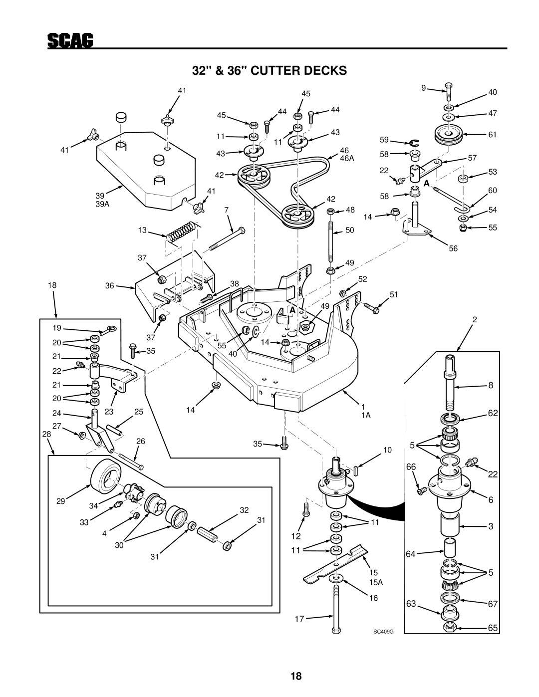 Scag Power Equipment SWZ manual 32 & 36 Cutter Decks 