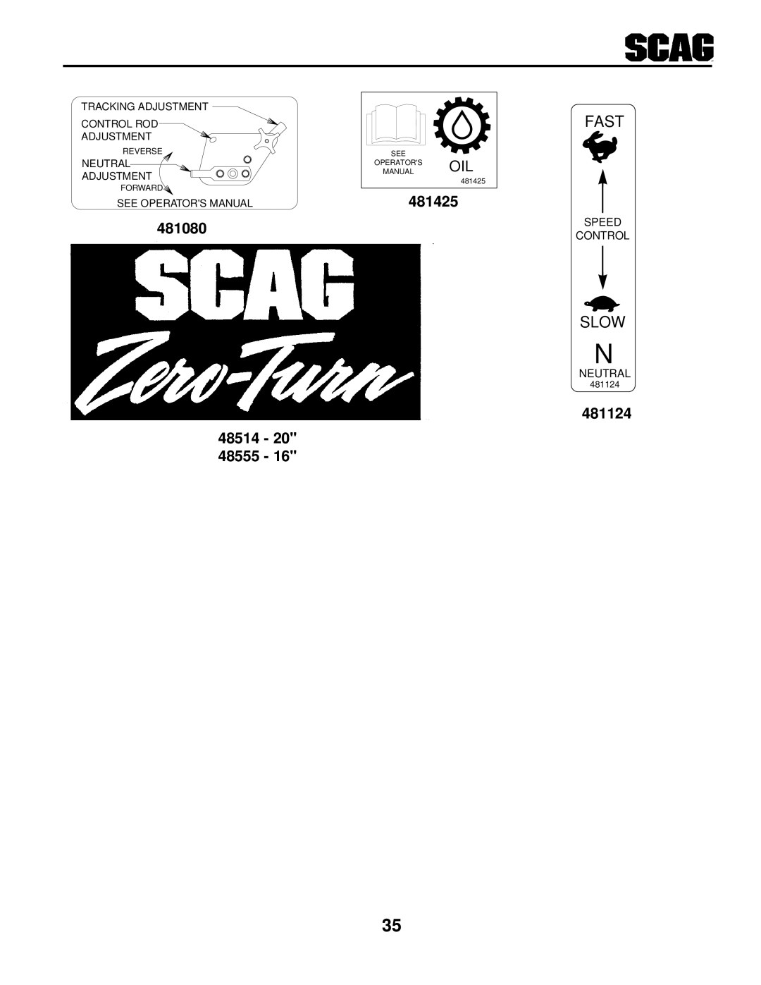 Scag Power Equipment SWZ manual Fast 