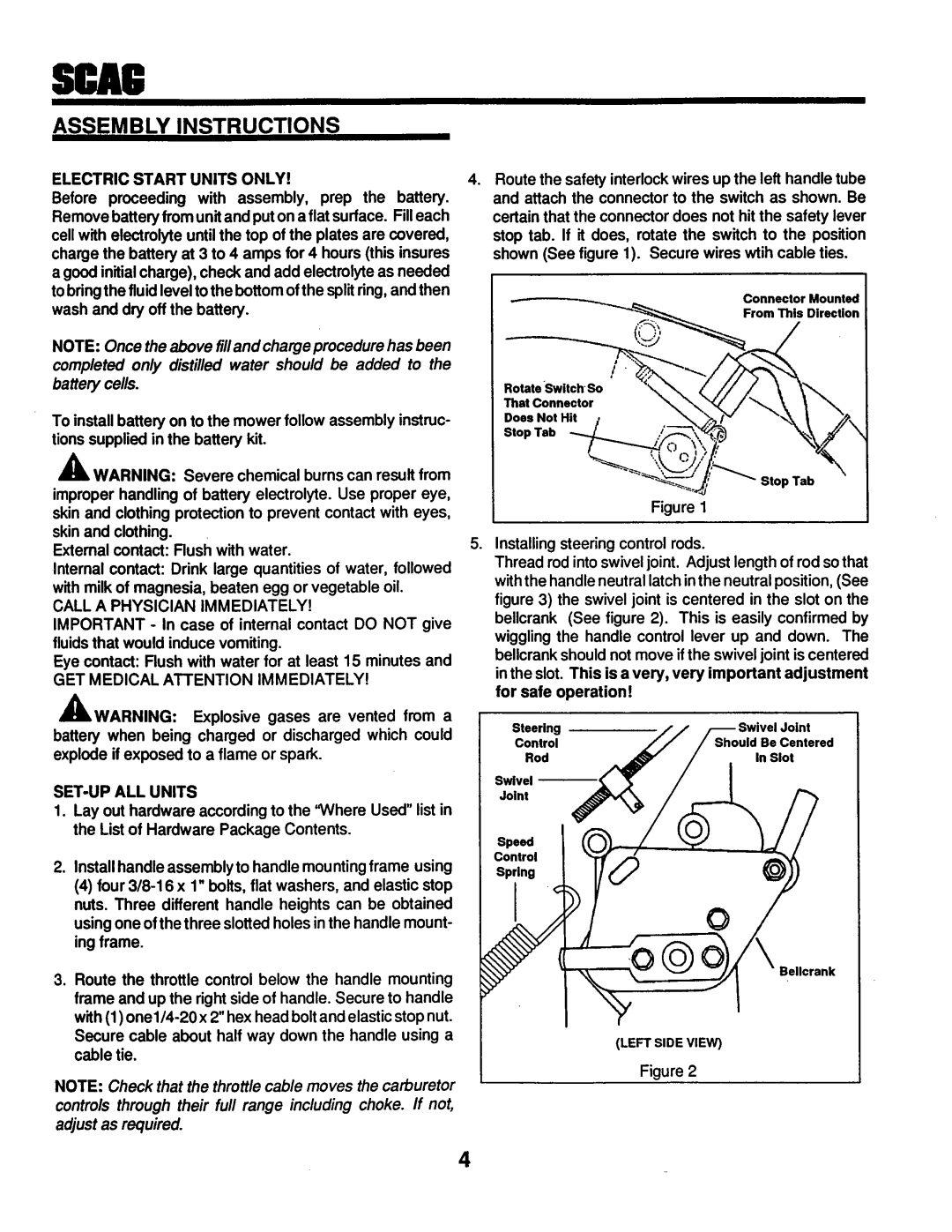 Scag Power Equipment SWZ36-14KA, SWZ48-14KA, SWZ48-14KH, SWZ36-14KH manual 