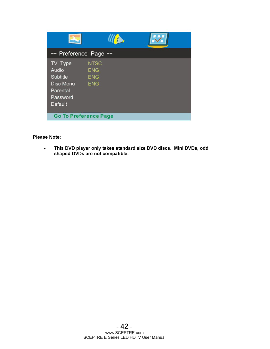 Sceptre Technologies E Series user manual 