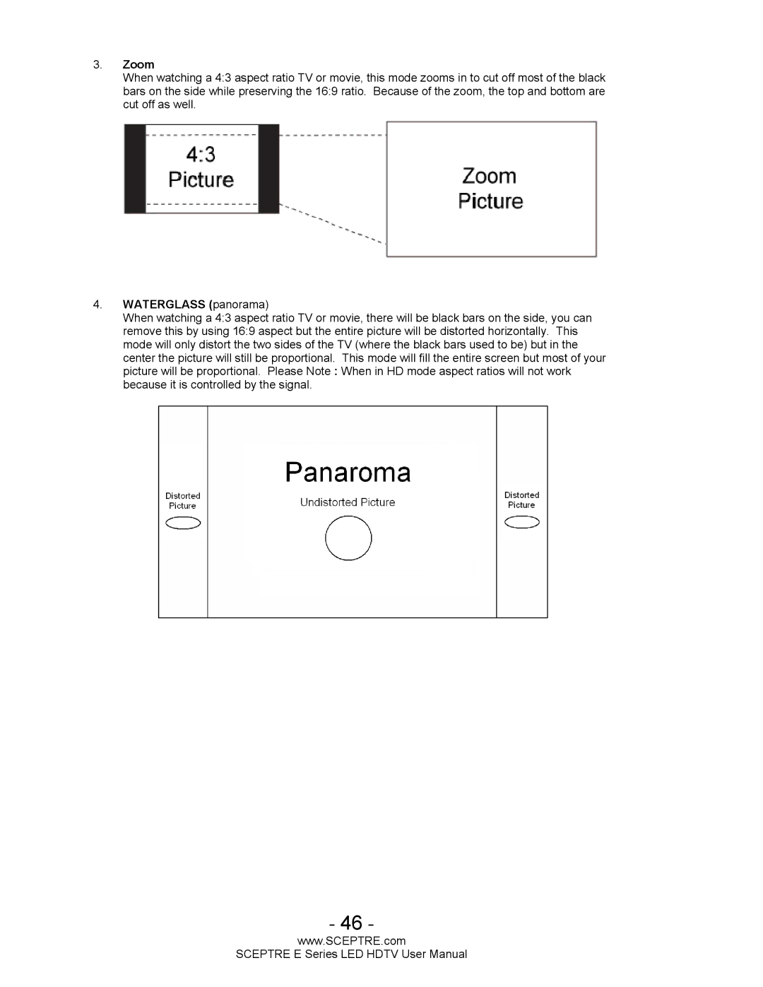 Sceptre Technologies E Series user manual Zoom 