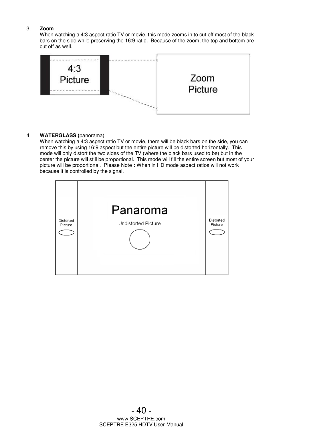 Sceptre Technologies E325 user manual Zoom 