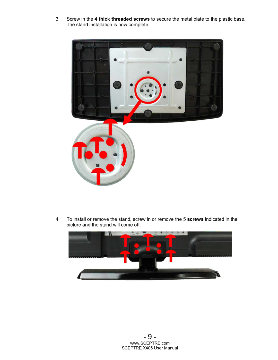 Sceptre Technologies SCEPTRE X405 HDTV user manual 