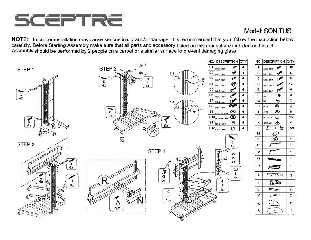 Sceptre Technologies SCEPTRE, SONITUS manual 