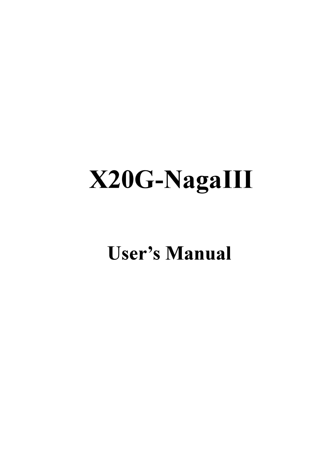 Sceptre Technologies X20g-NagaIII user manual X20G-NagaIII 