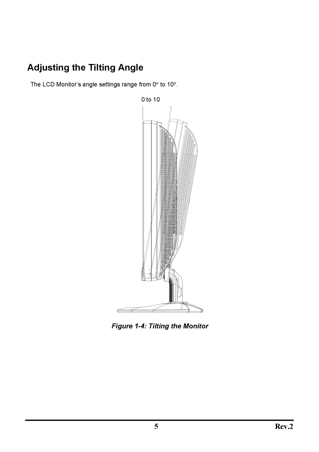 Sceptre Technologies X20g-NagaIII user manual Adjusting the Tilting Angle, Tilting the Monitor 