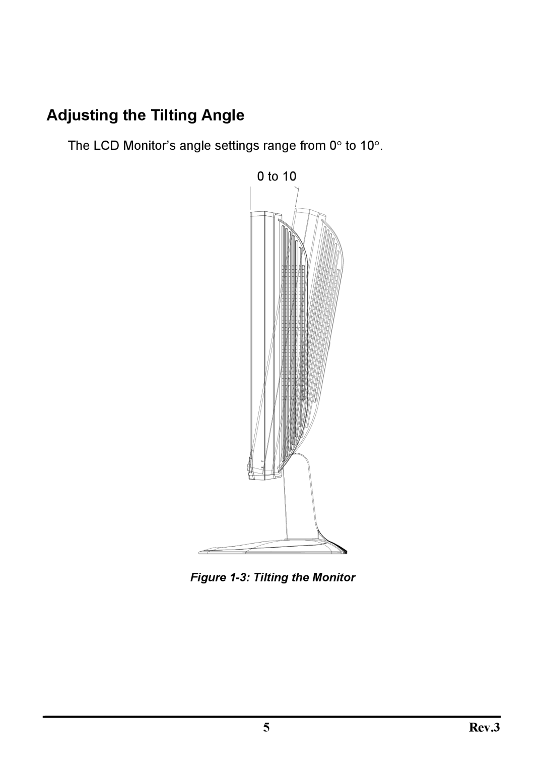 Sceptre Technologies X20WG-Naga user manual Adjusting the Tilting Angle, Tilting the Monitor 