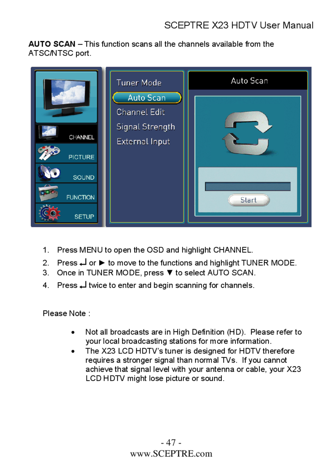 Sceptre Technologies X23 user manual 