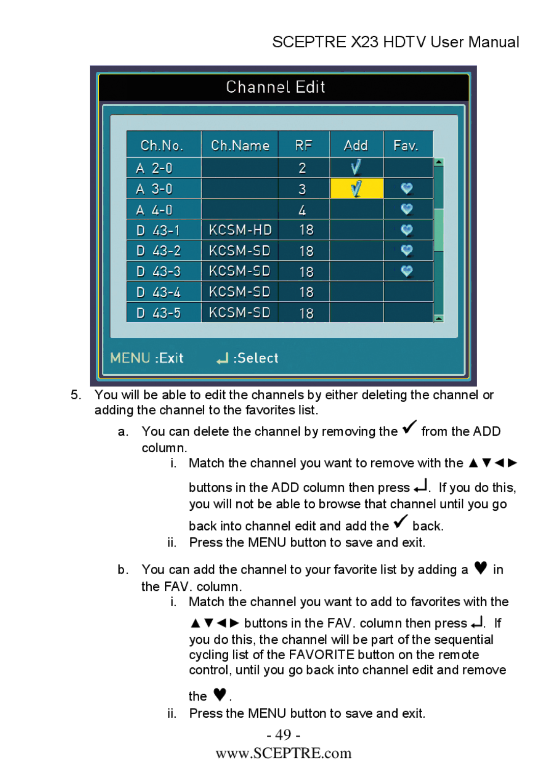 Sceptre Technologies X23 user manual 