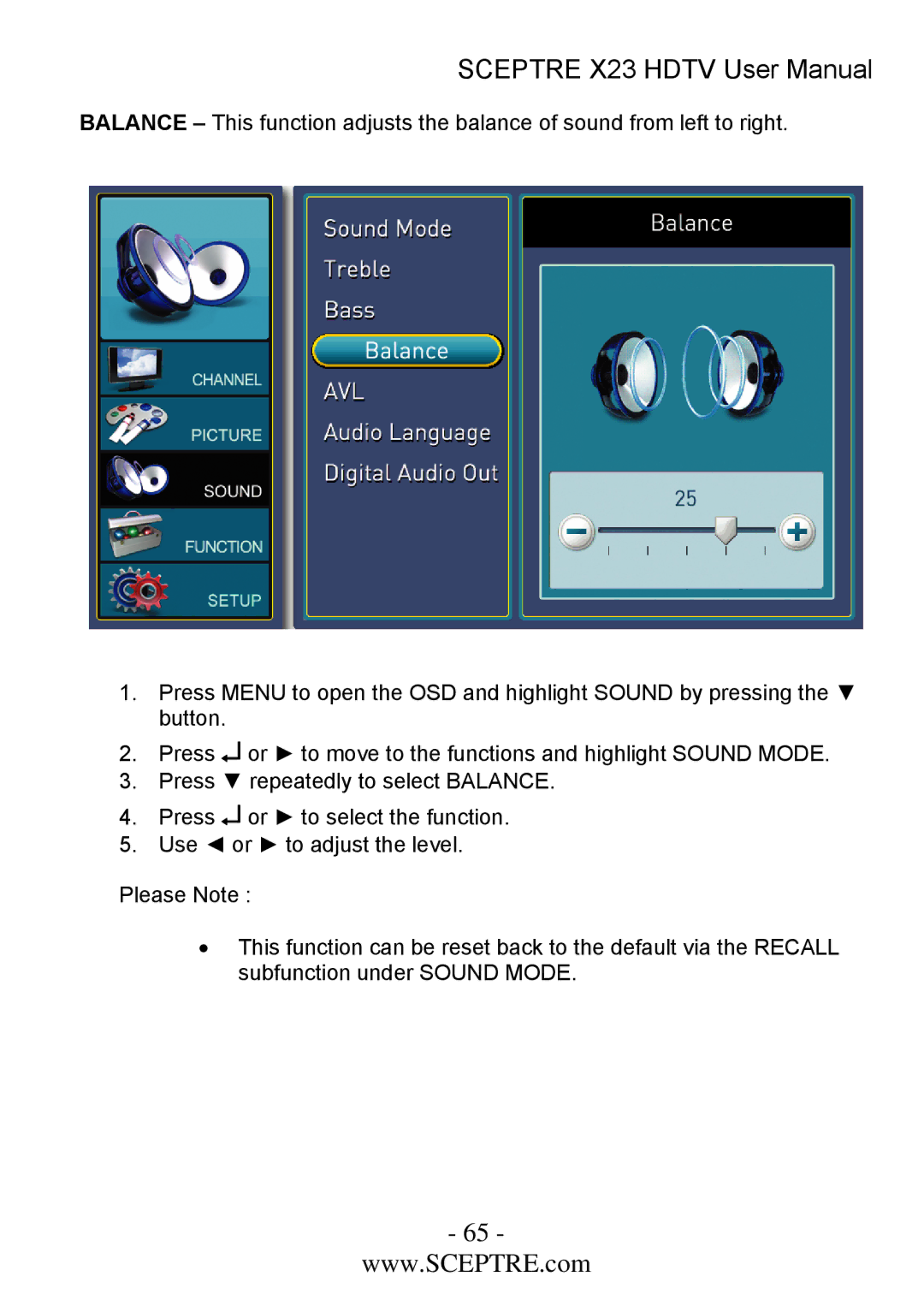 Sceptre Technologies X23 user manual 