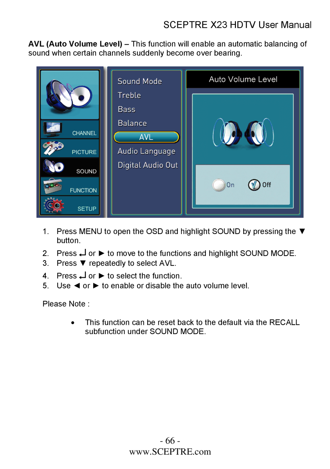 Sceptre Technologies X23 user manual 