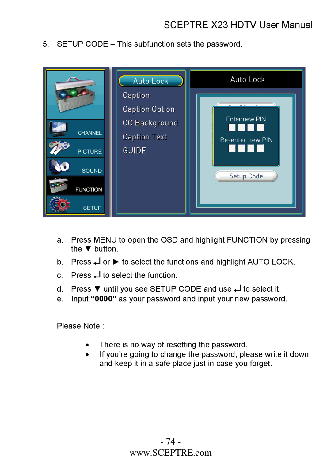 Sceptre Technologies X23 user manual 