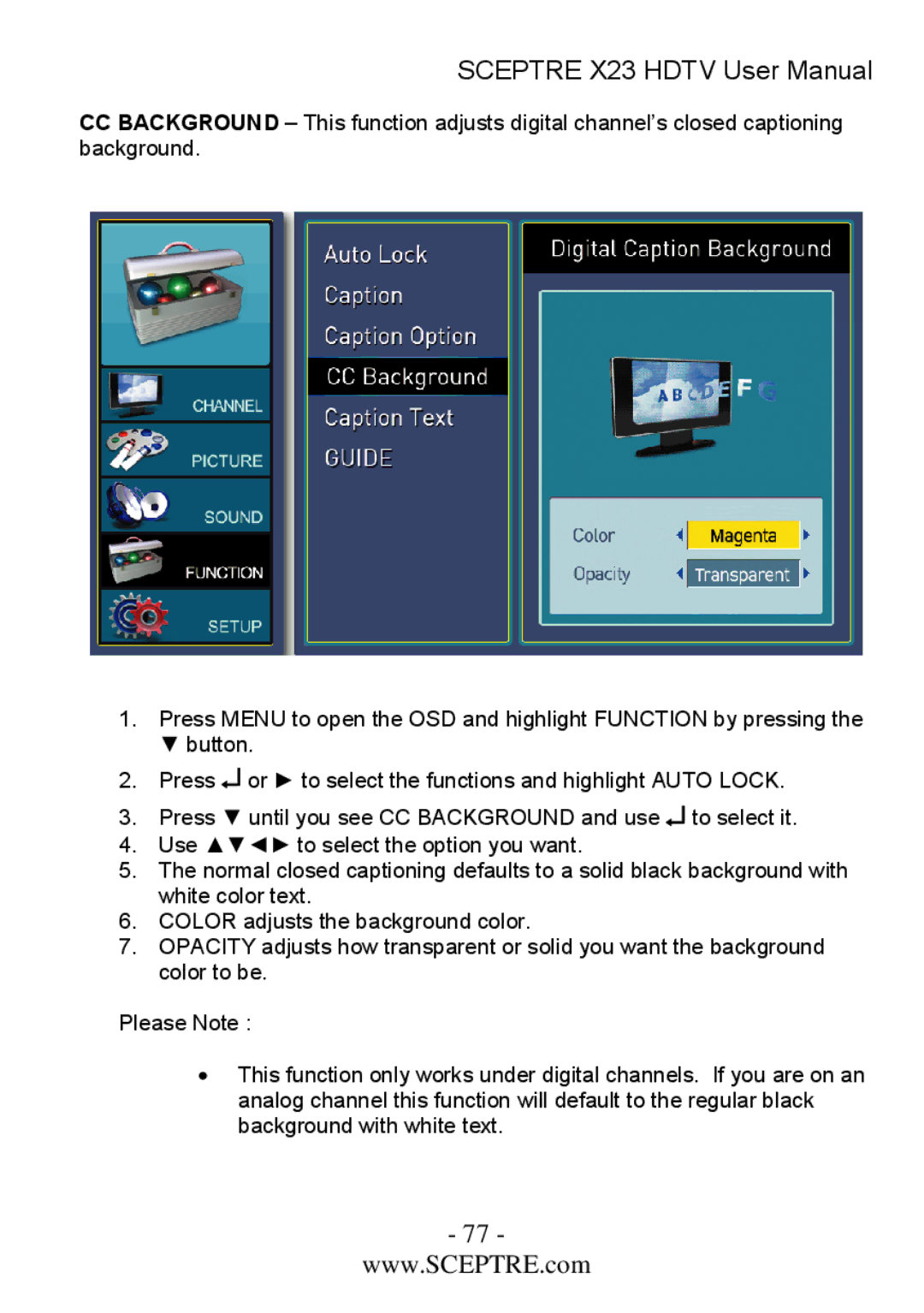 Sceptre Technologies X23 user manual 