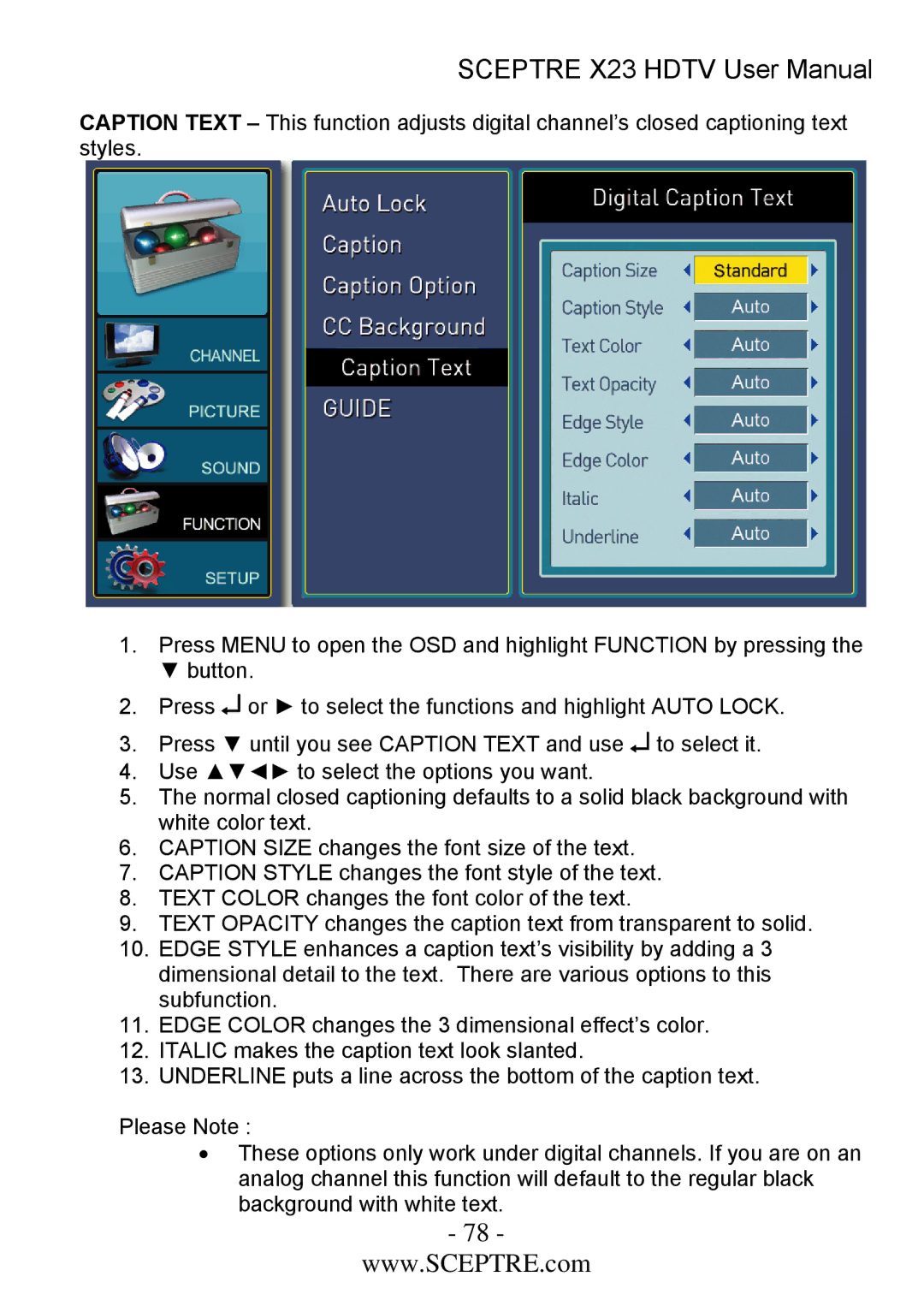 Sceptre Technologies X23 user manual 