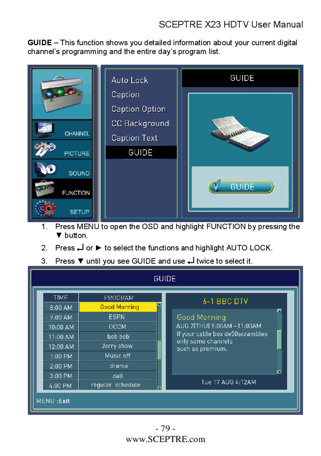 Sceptre Technologies X23 user manual 