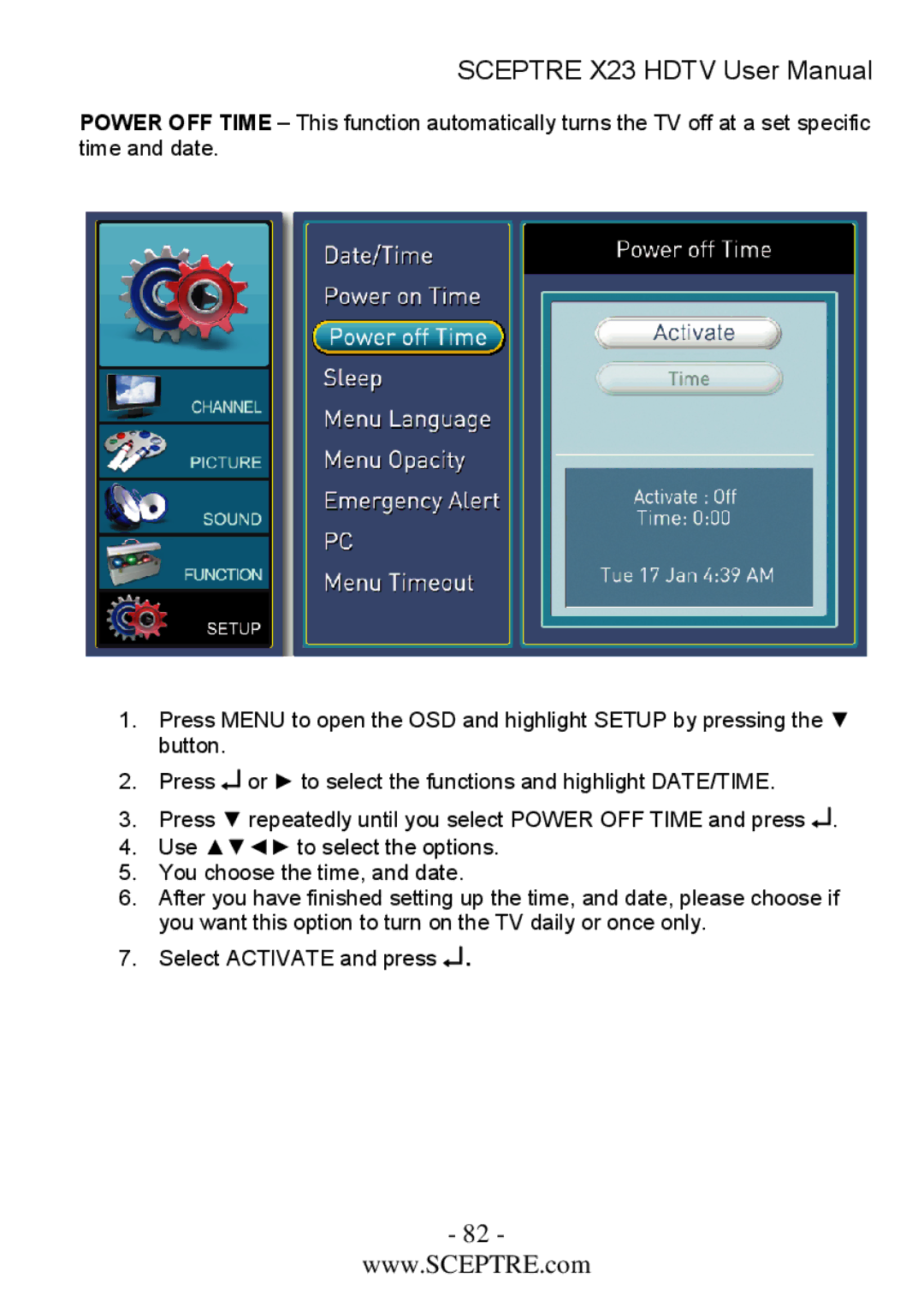 Sceptre Technologies X23 user manual 