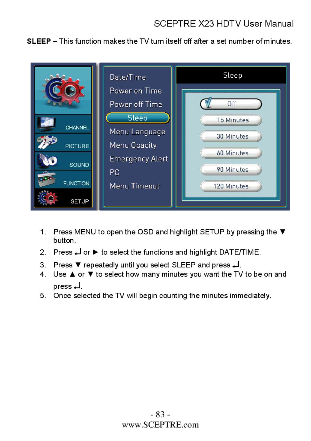 Sceptre Technologies X23 user manual 