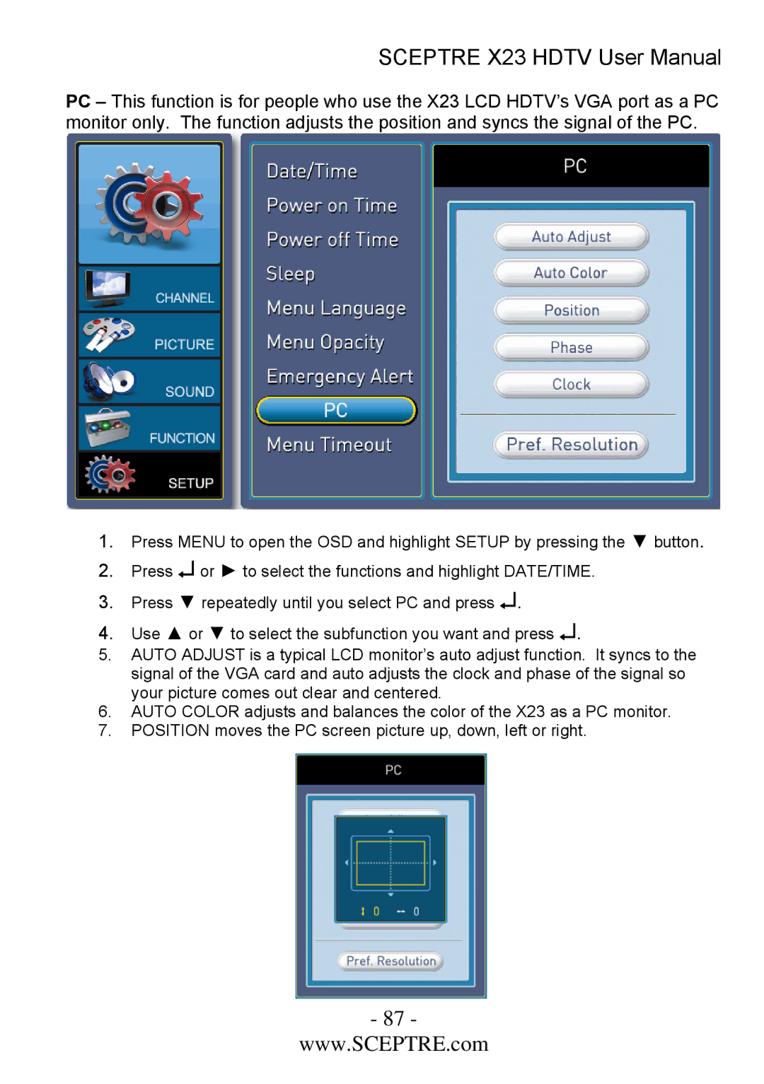 Sceptre Technologies X23 user manual 