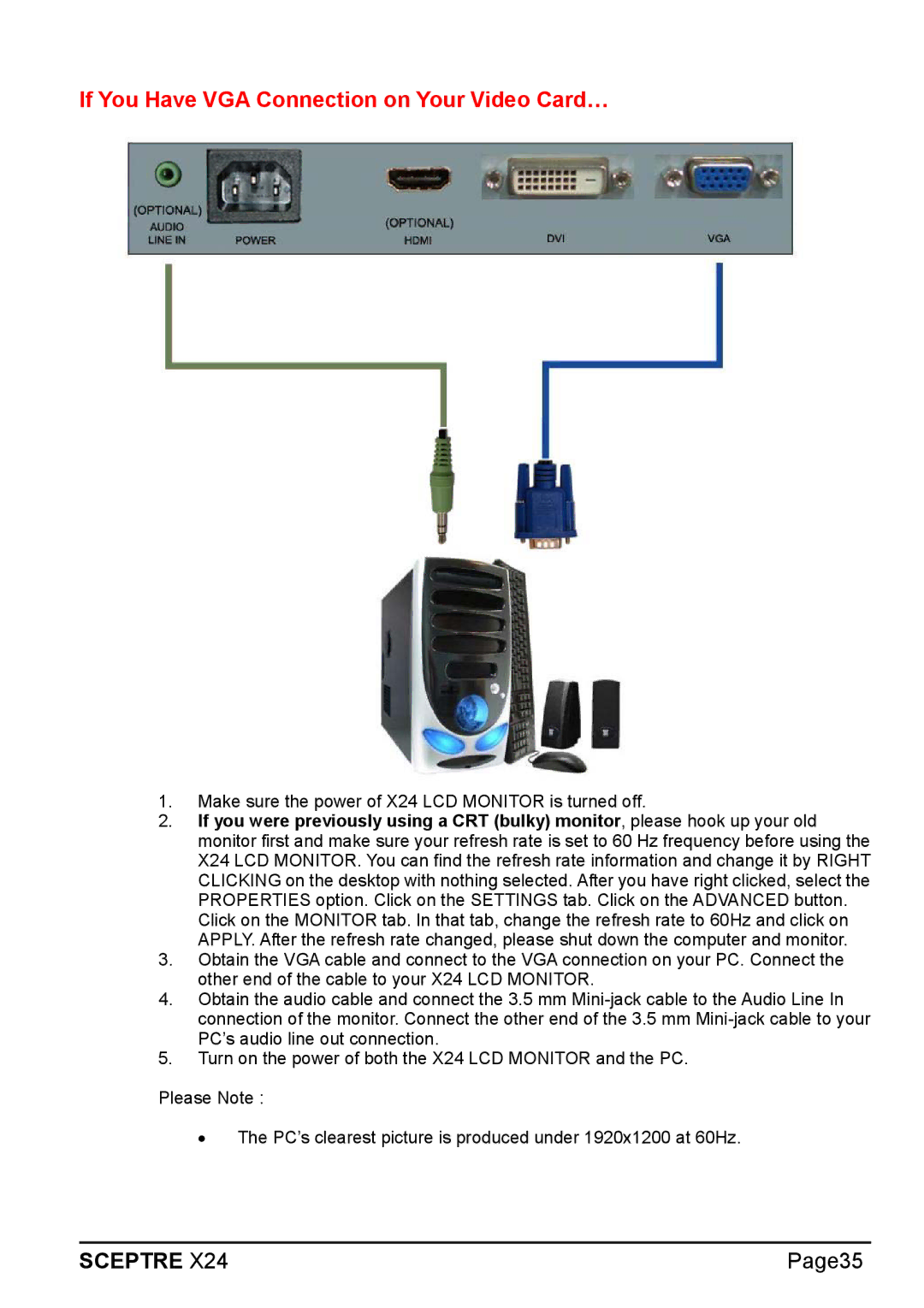 Sceptre Technologies X24 manual Page35 