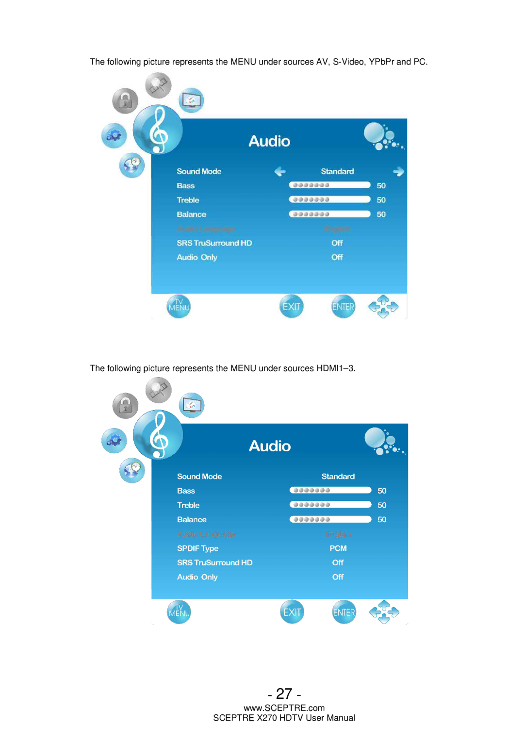 Sceptre Technologies X270 user manual 