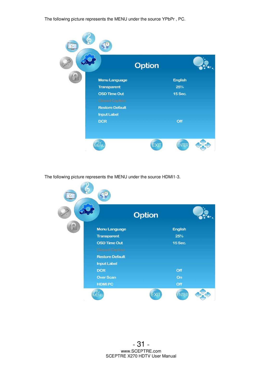 Sceptre Technologies X270 user manual 