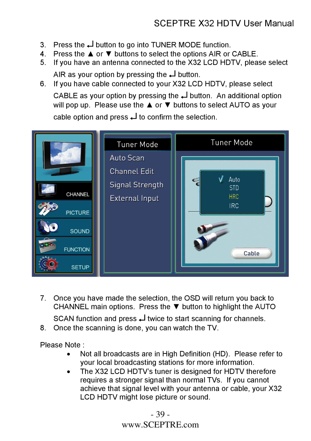 Sceptre Technologies x32 user manual 