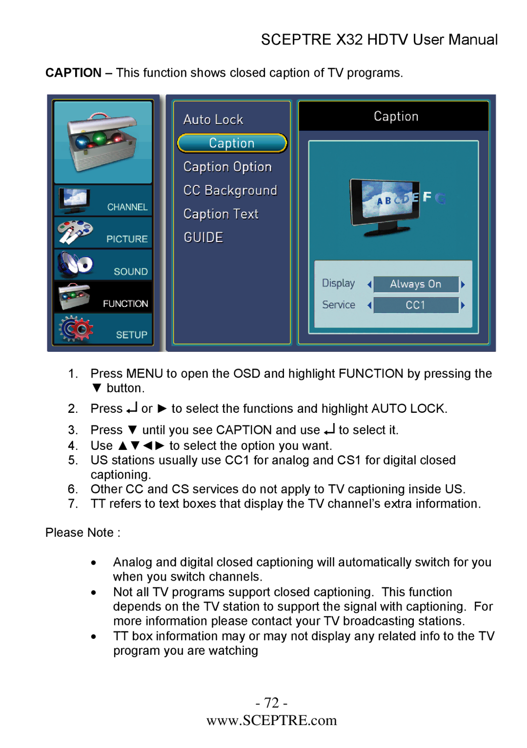 Sceptre Technologies x32 user manual 