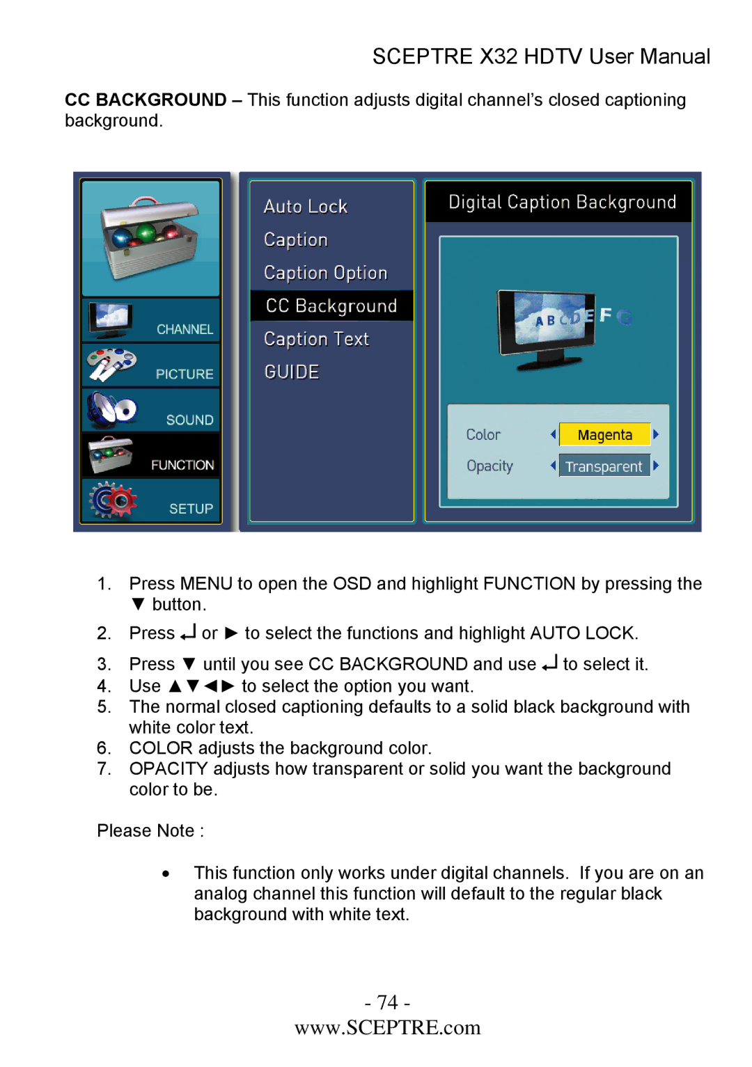 Sceptre Technologies x32 user manual 