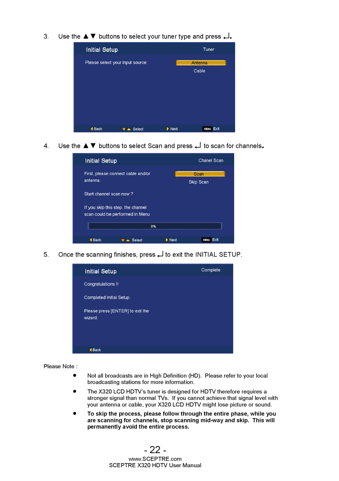 Sceptre Technologies X320 user manual 