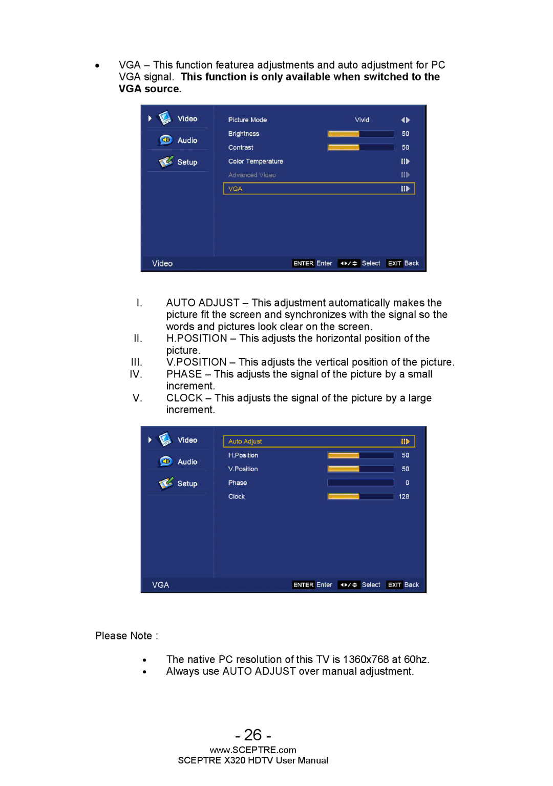 Sceptre Technologies X320 user manual Increment 