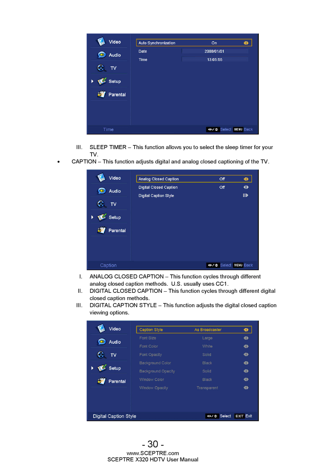 Sceptre Technologies X320 user manual 