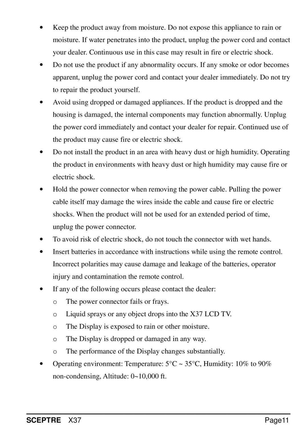 Sceptre Technologies X37 specifications Page11 