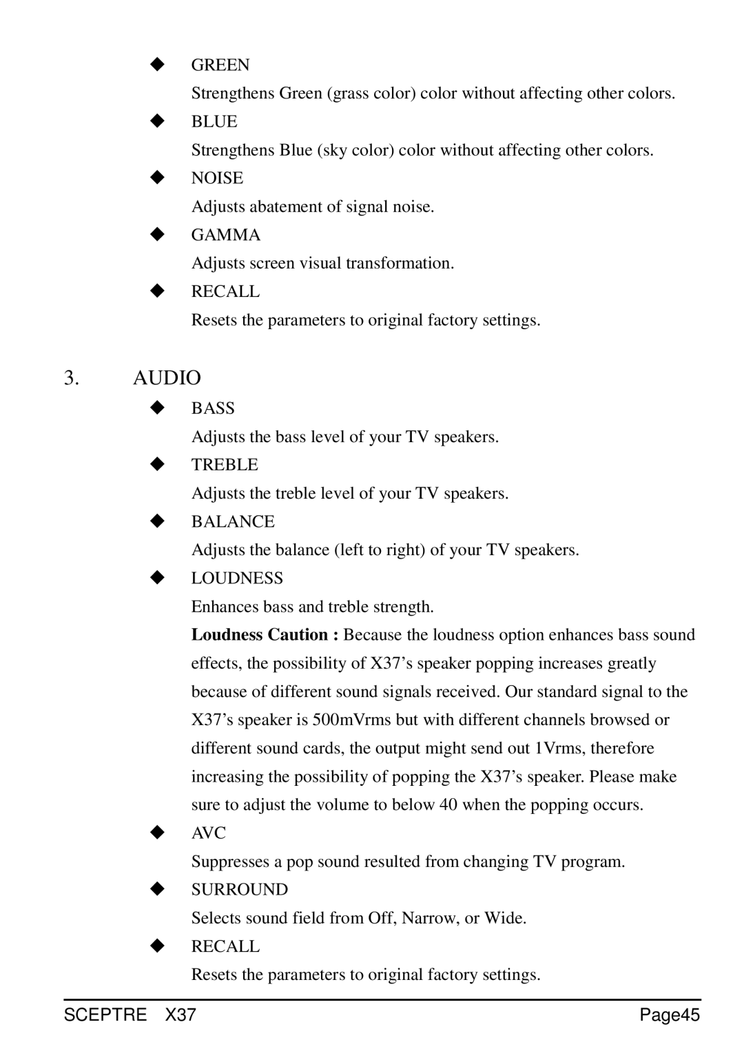 Sceptre Technologies X37 specifications Page45 