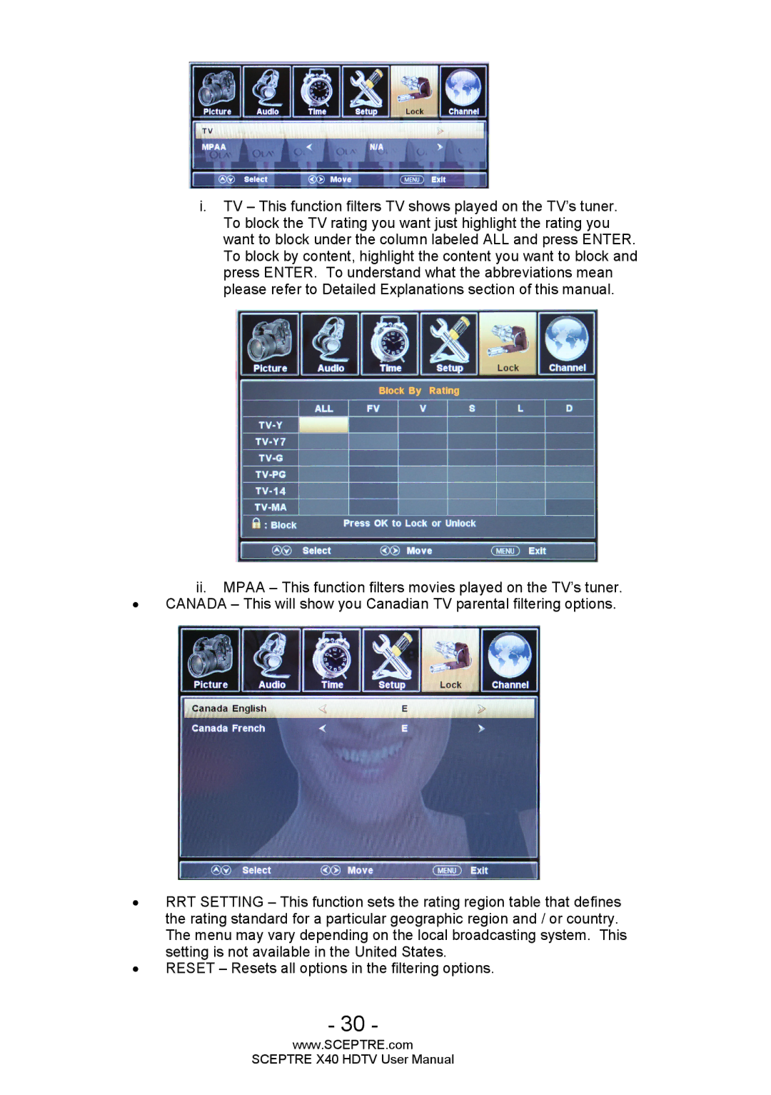 Sceptre Technologies X40 user manual 